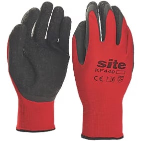 Site Superlight Latex Gripper Gloves Red/Black Large (900FR) size large (Free collec