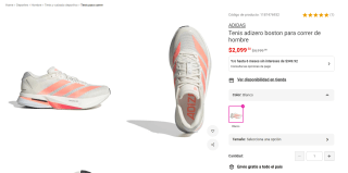 Tenis Adidas Adizero Boston por $2,099 | Oferta Liverpool