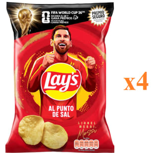 4 x Lay's al punto de sal 150 g por 3.76€