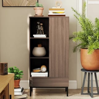 Homcom Aparador Madera Natural 60x34x121cm por 47,99€