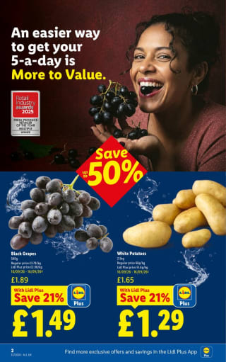 50% off a fruit or veg item at Lidl