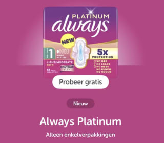 Gratis always platinum na cashback via Tikkie en Kruidvat