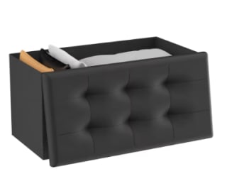 T-lovendo Puff de Almacenaje Plegable Apariencia de Lino por 12.11€ en blanco o negro