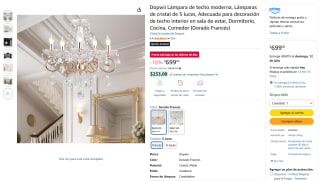 Lámpara de Techo Candelabro 5 Luces por $699 | Oferta Amazon