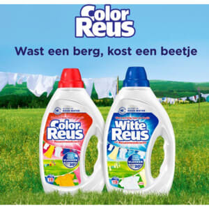 2x Witte Reus Color Reus Gel (154 wasbeurten) voor €16,99 bij Plein