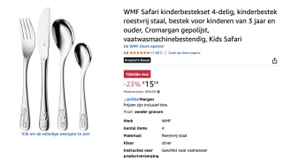 WMF Safari kinderbestek 4-delig voor €15,59 bij Amazon