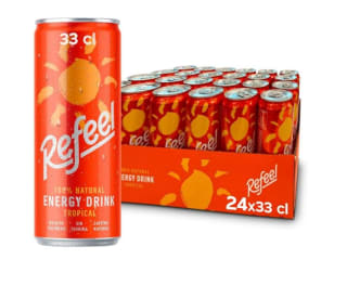 Pack 24 x 33cl de Refeel Bebida Energética 100% Natural Sabor Mango y Piña por 16.53€