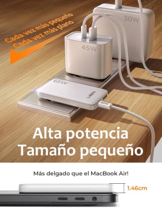 LISEN GAN 65W Cargador Tipo C Plegable por $359 en Amazon