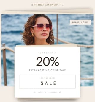 20% extra korting op de sale van Stretchshop