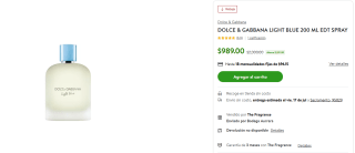 D&G Light Blue 200ml EDT por $989 | Oferta Bodega Aurrera