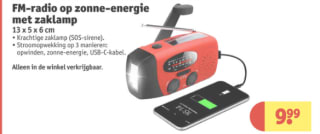 Radio op zonne energie voor €9,99 bij Kruidvat