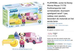 PLAYMOBIL Junior & Disney Minnie Mouse 71770 fruittransporter voor €15,25 bij Amazon