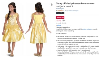 Disney prinsessenkostuum voor €7,32 bij Amazon