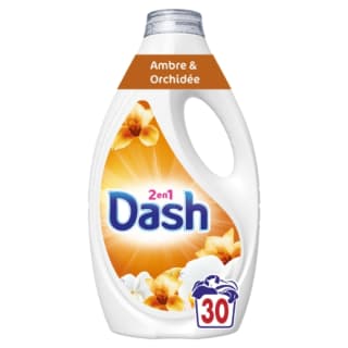 Lessive Liquide 2en1 Ambre et Orchidée DASH 1,35L pour 9,89€
