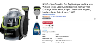 Bissell SpotClean Pet Pro Vlekkenreiniger voor €179,99 bij Amazon