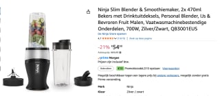 Ninja Slim Blender & Smoothiemaker voor €44,99 dmv code bij Amazon