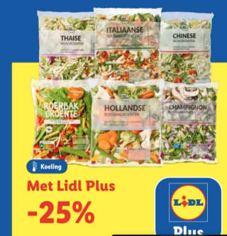 Alle roerbakmixen 25% korting met de Ldl plus app
