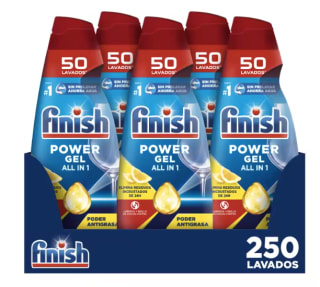 Finish All in 1 Max Power Gel Limón Higiene Lavavajillas 5x 50 lavados por 35.48€