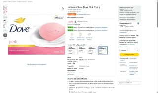 Barra Jabón Dove Pink 135g por $27 | Amazon