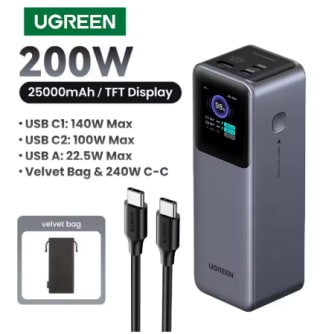 UGREEN Nexode 200W 25000mAh por $1,015 | AliExpress