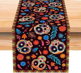 Camino de Mesa Día de Muertos de Lino 33 x 183 cm por $79 en Amazon