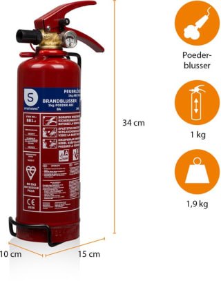 Smartwares 10.018.56 — Brandblusser Poeder 1 kg voor €16 bij Bol