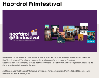 Gratis 3 films op Pathé Thuis bij Hersenstichting