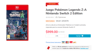 Juego Pokémon Legends Z-A para NS2 por $999 | Oferta HEB