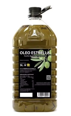 Aceite Oliva Virgen Extra -Garrafa 5L Origen Jaén Oleoestrella por 20,68€