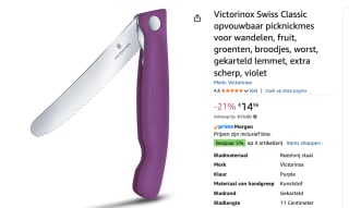 Victorinox Vouwbaar Kartelmes voor €14,96 bij Amazon