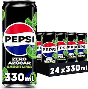 24 latas Pepsi zero Lima Refresco cola con cero azúcar y calorías 330 ml por 11.40€