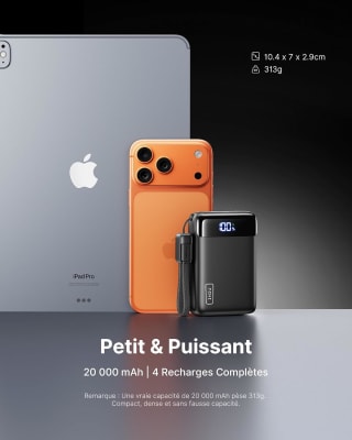 INIU 20.000 mAh powerbank (22,5 W) voor €25,54 bij Amazon