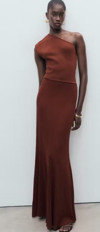 Vestido punto combinado asimétrico por 13.99€