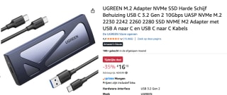 UGREEN M.2 Adapter NVMe SSD Harde Schijf Behuizing voor €16,13 bij Amazon