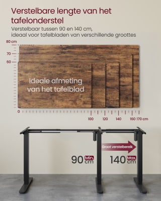 VASAGLE elektrisch verstelbare bureauframe. voor €57,99 bij Songmics