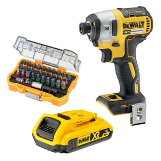 Dewalt DCF887N 18V XR Impact Driver Kit with Battery and Bit Set for £99.98