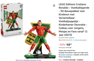 LEGO Editions Football - Cristiano Ronaldo – Voetballegende 43016 voor €48 bij Amazon