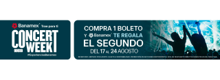 2x1 Concert Week: compra 1 boleto y obtén el segundo en Ticketmaster
