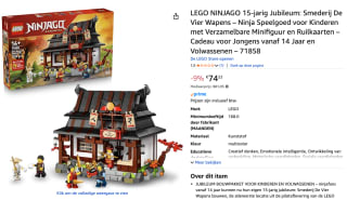 LEGO NINJAGO Smederij De Vier Wapens 71858 voor €72,99 bij Amazon
