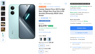 POCO X8 Pro 8GB 256GB por $4,830 | Mercado Libre (TC MP)