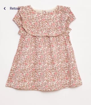 Robe volantée à manches courtes à 7€