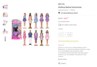 Muñeca Barbie Fashionista Mini por $36 | Oferta Liverpool
