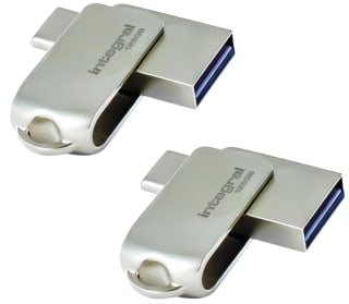 2 Clé USB Dual 3.2 Gen 1 Integral 128 Go Type-C et A, boîtier métallique à 42,92€