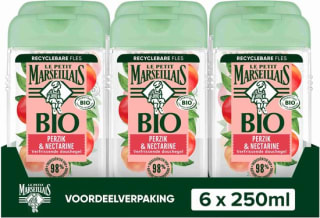 Le Petit Marseillais bio douchegel Perzik & Nectarine 6 x 250 ml