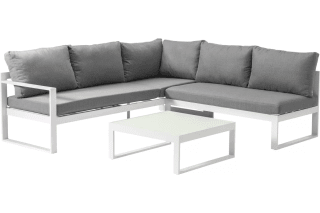 Caldela loungehoek in wit aluminium met grijs voor €233 bijexterioo