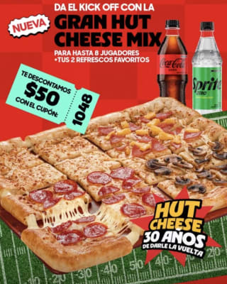 $50 de descuento en Gran Hut Cheese Mix | Pizza Hut