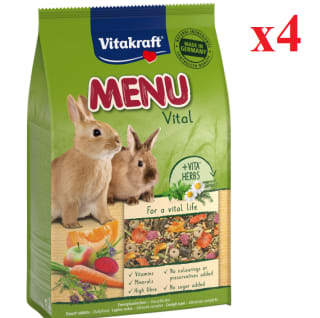 4 x 3kg de Vitakraft Pienso Menú para Conejos Enanos por 13.97€