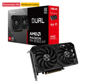 Carte graphique ASUS Dual Radeon RX 9060 XT, 16384 Mo GDDR6 à 413,79€