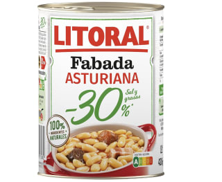 Litoral Fabada Asturiana -30% sal y grasa plato preparado sin gluten 420g por 1,77€