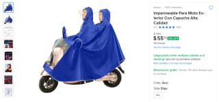 Impermeable para moto con capucha por $56 en Mercado Libre